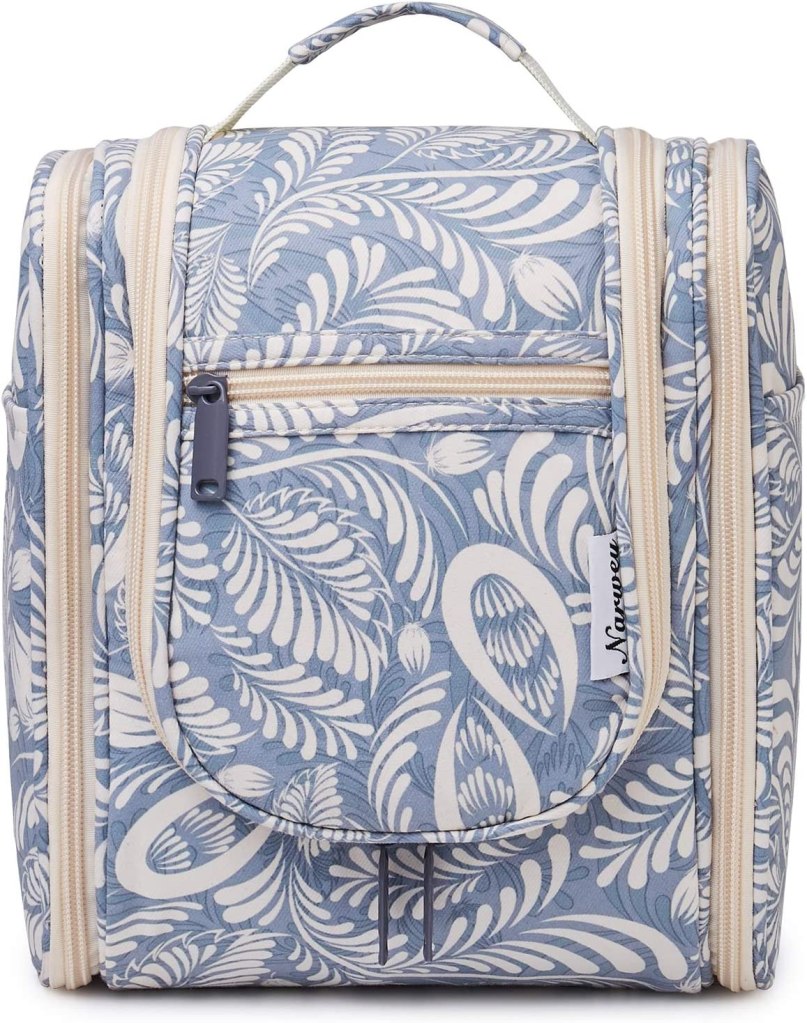 light blue paisley print toiletries bag for mom on mother's day