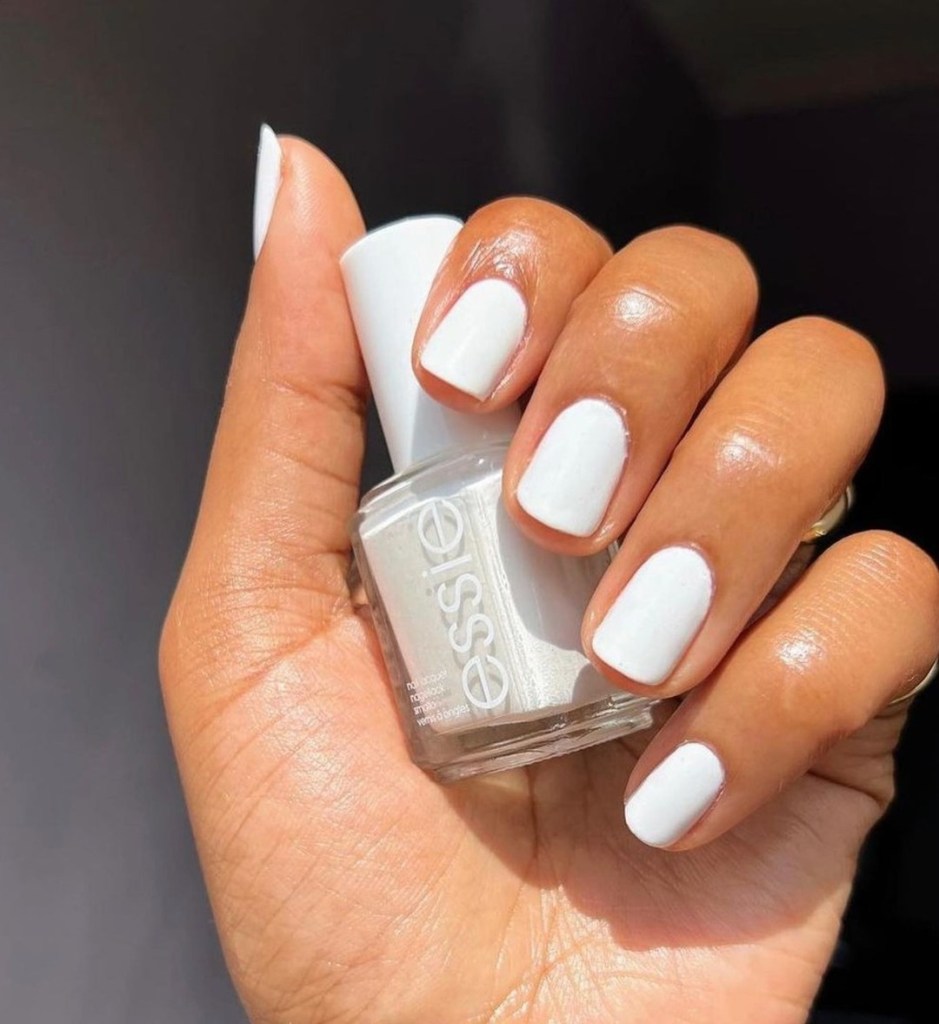 essie white nail polish in blanc, summer 2023 nail trends