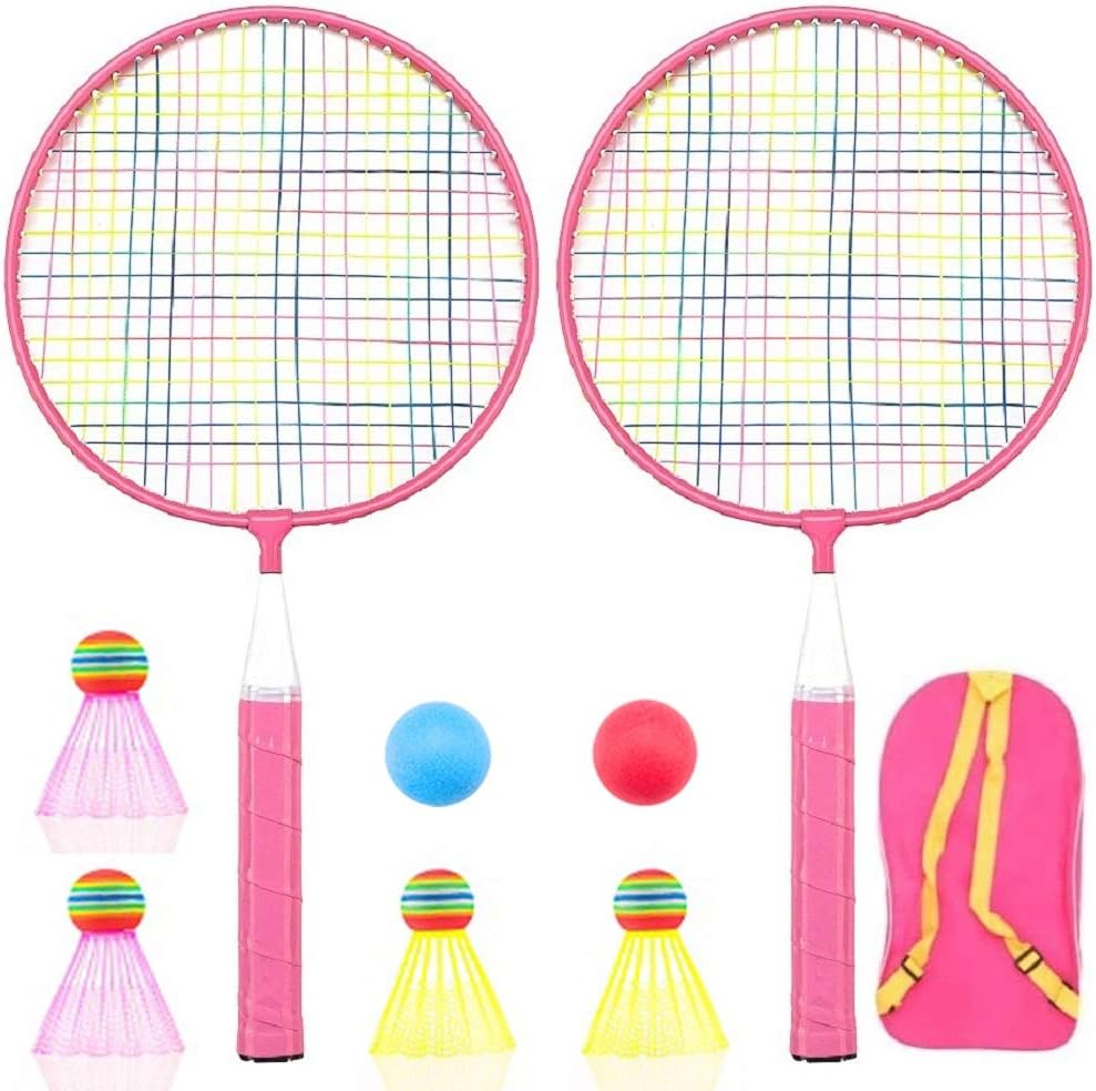 outdoor games pink badminton set