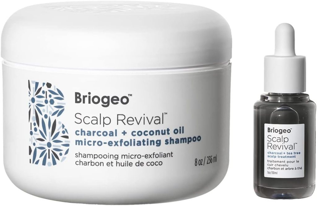 dry scalp treatment in white plastic jar with light blue branding