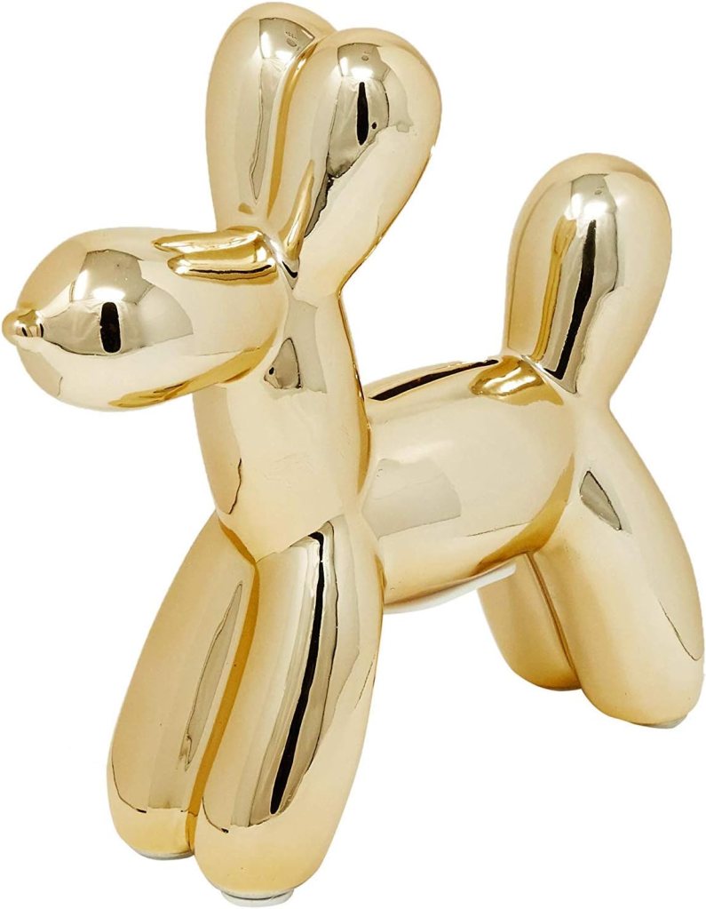 gold dog piggy bank
