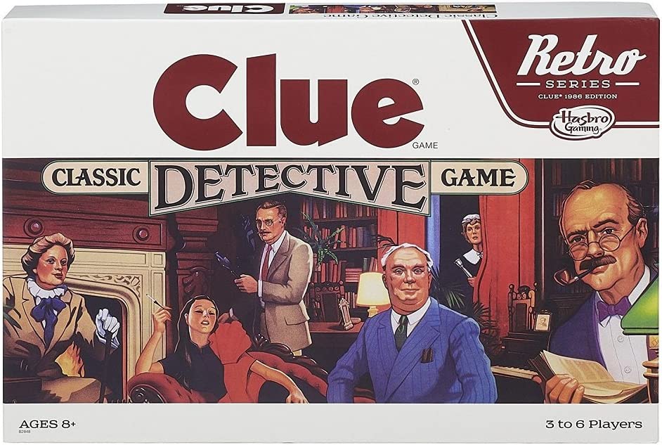 clue game retro style with illustrated board
