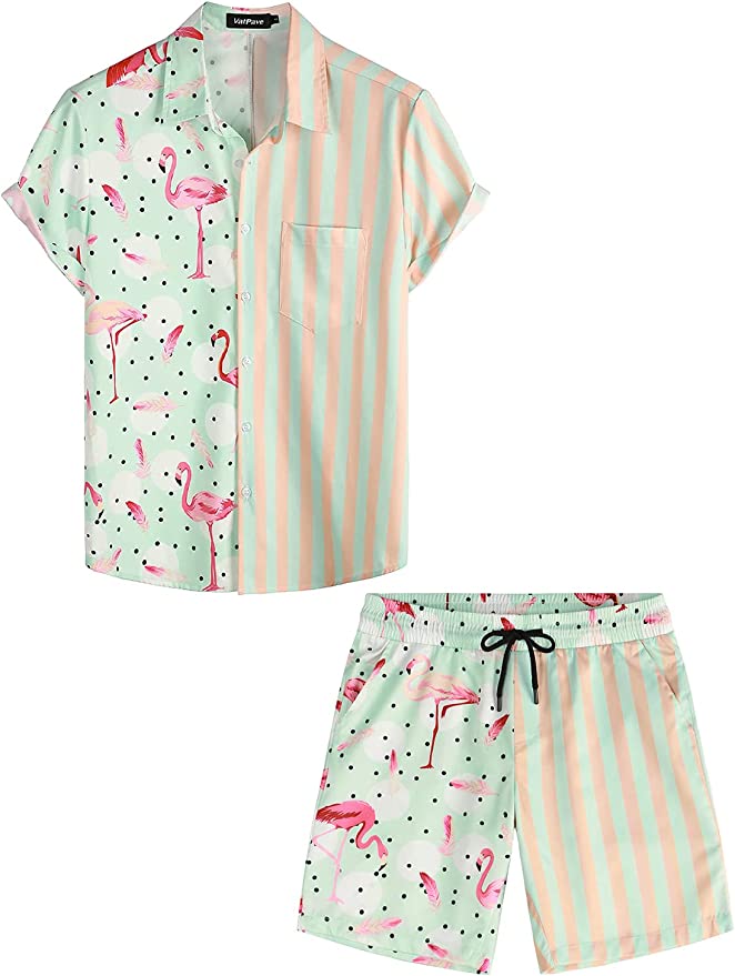 barbie ken doll pink and green stripes shirt and shorts