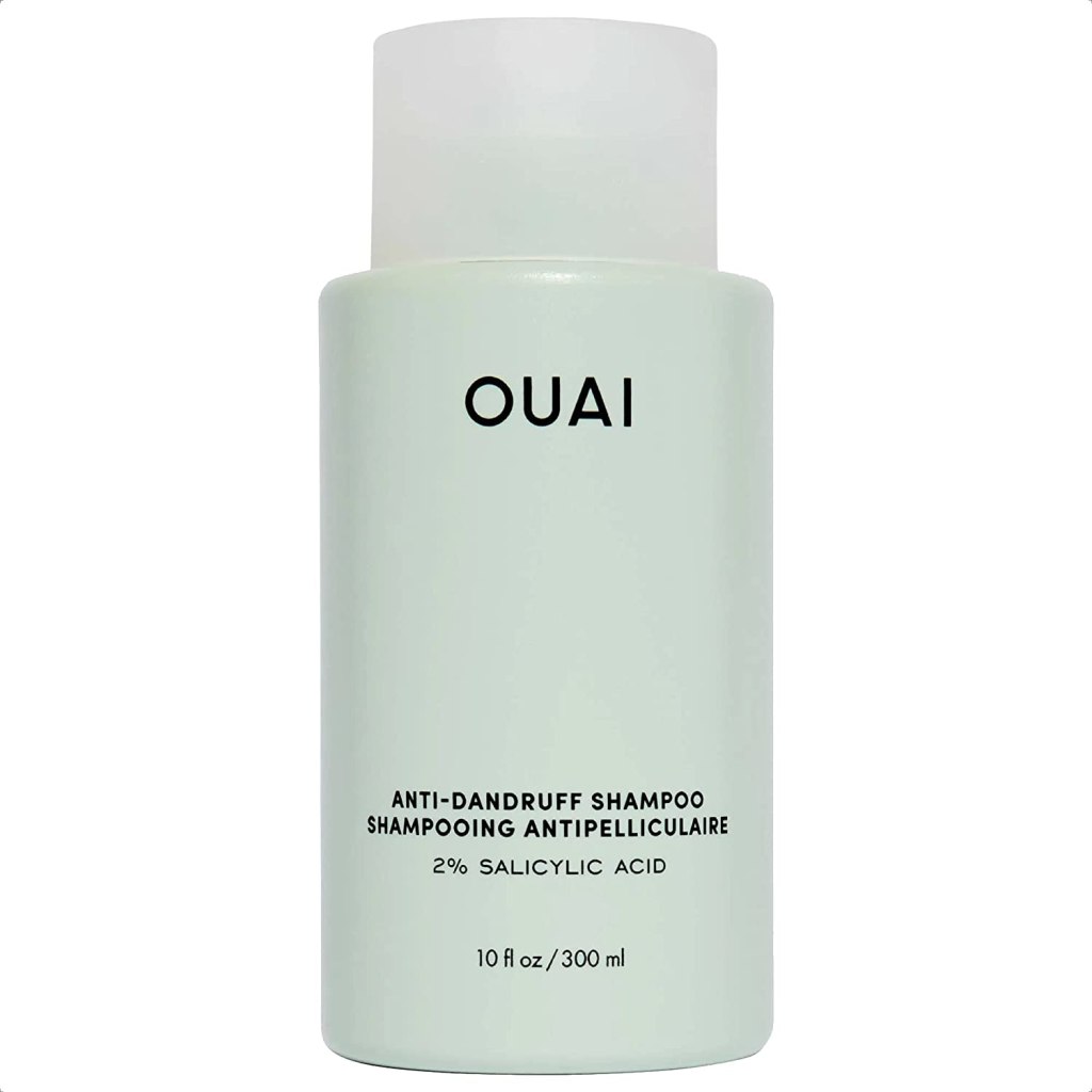 dry scalp treatment in minimal designed translucent container with light sea green shampoo
