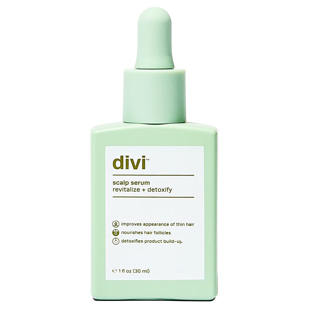 dry scalp treatment serum in sea green dropper with white label