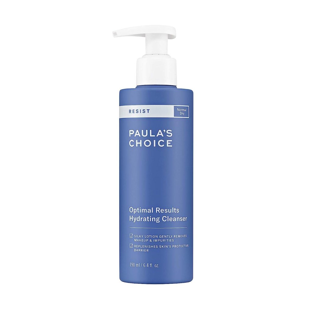 face cleansers: paula's choice pump in purple bottle