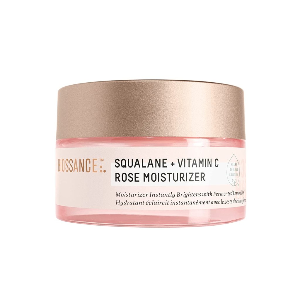 best face moisturizer: biossance pink jar