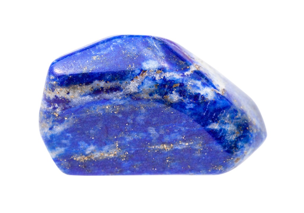 crystal lapis lazuli - pebble of Lapis lazuli (Lazurite) gem isolated