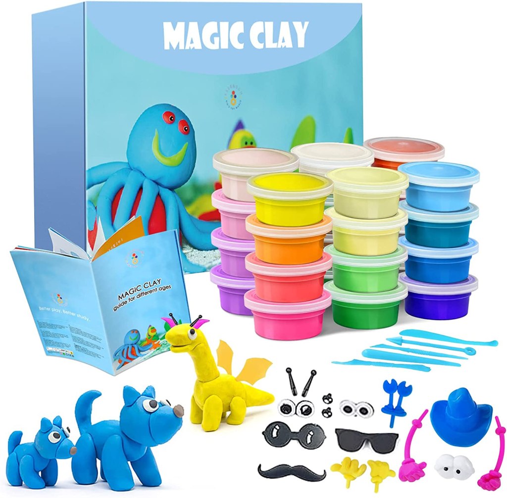 gifts for kids: magic clay in blue box