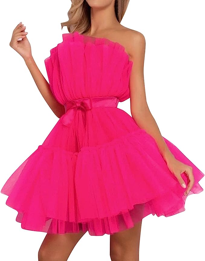 barbie tulle pink dress for women