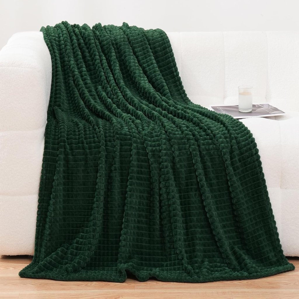 christmas decorations :  green throw blanket