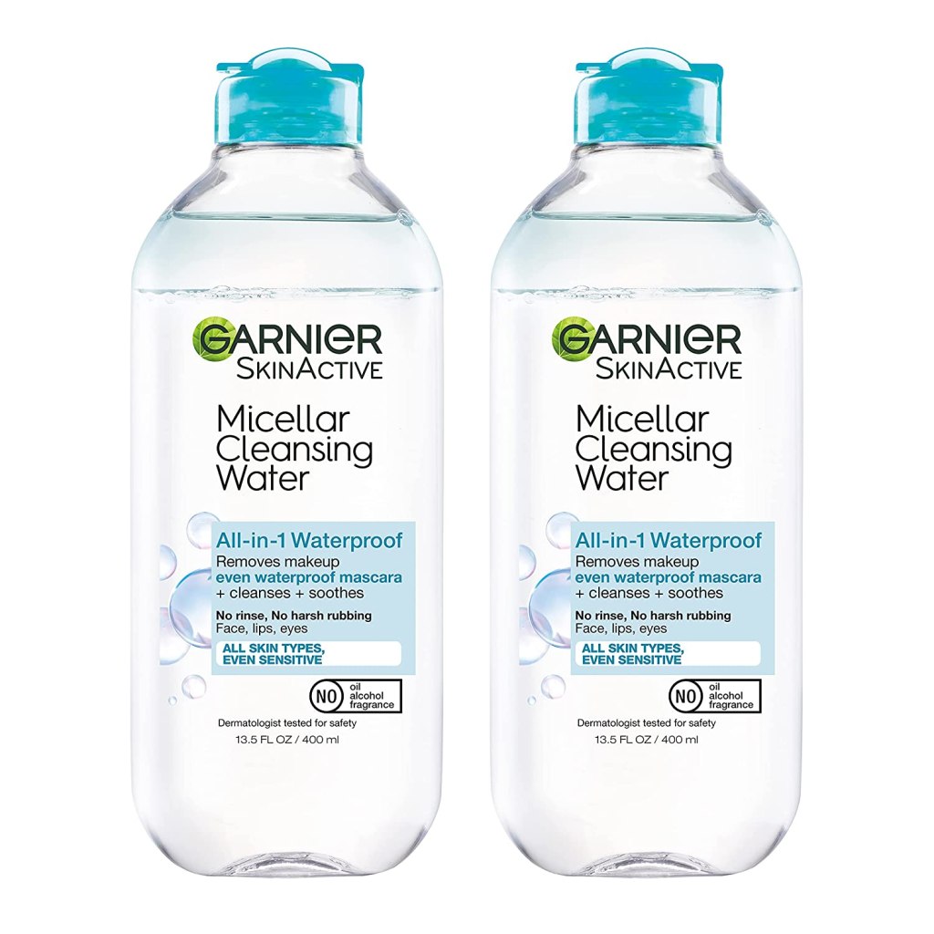 makeup remover micellar water in squeeze bottle