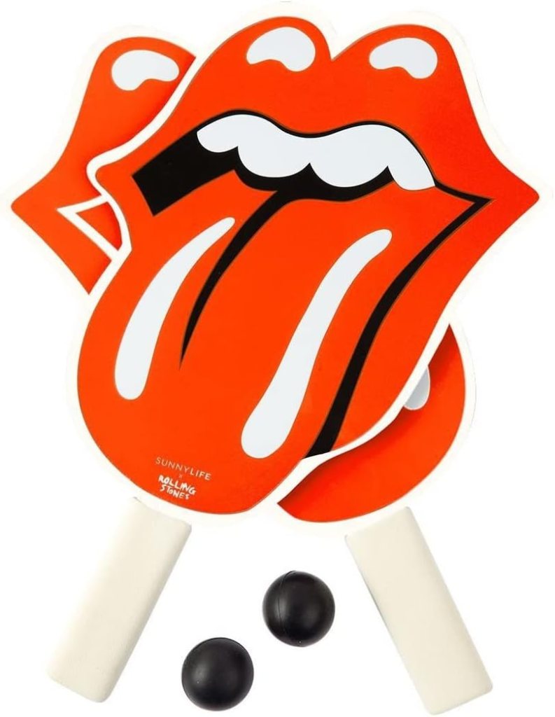 rolling stone paddle board with red lips and tongue