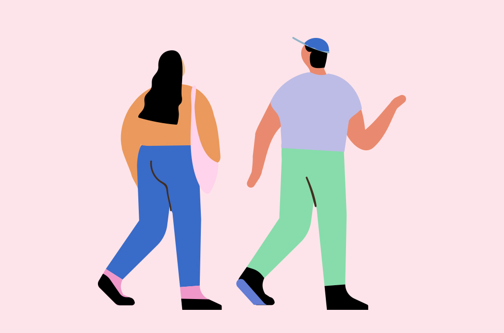 Benefits of Walking: Illustration of a man and woman walking